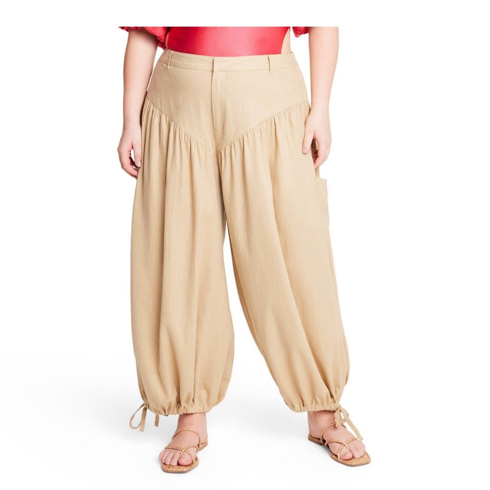 Women's Yoke High-Rise Pants - Fe Noel x Target Khaki